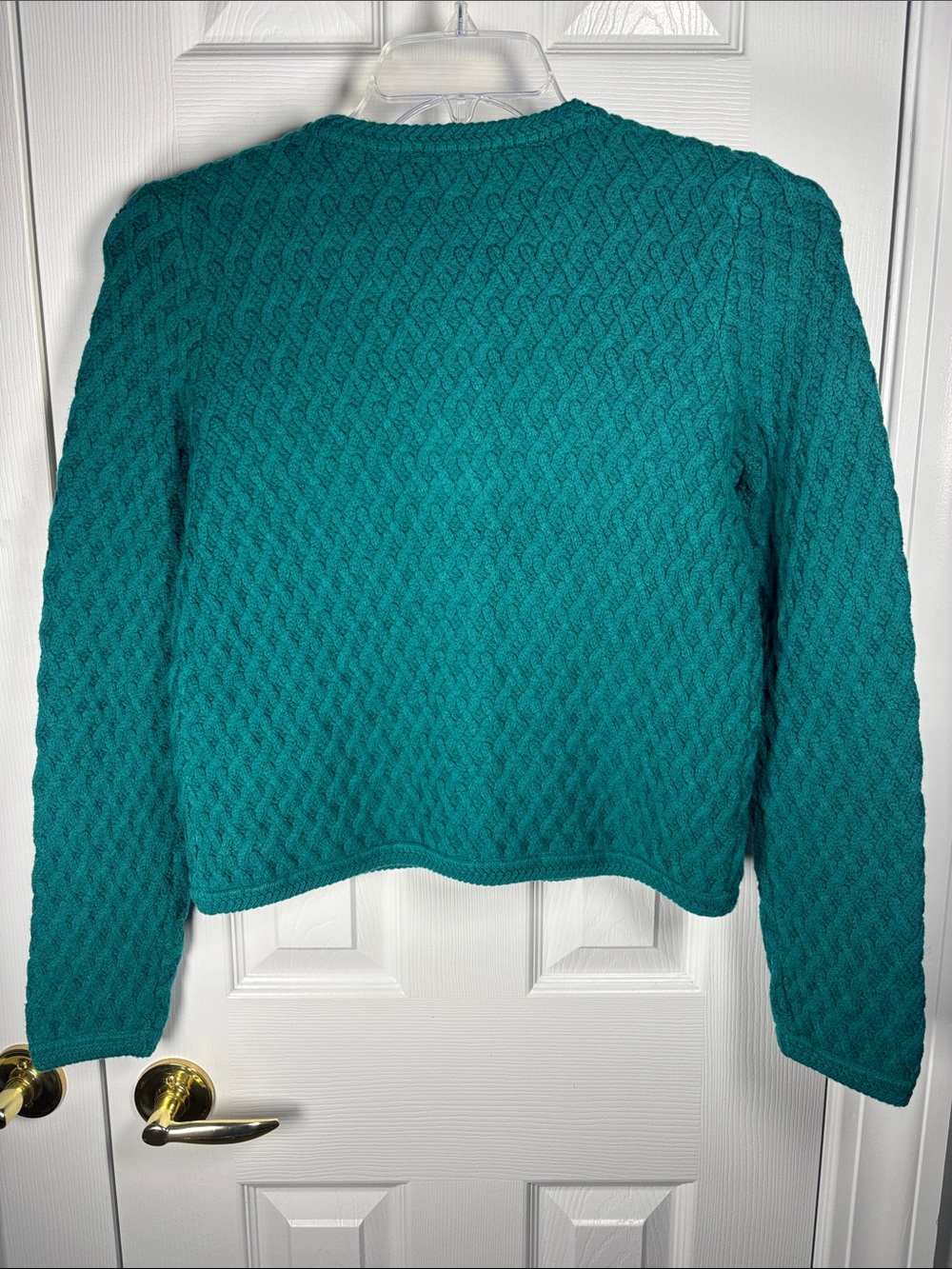 Ann Taylor Emerald Green Knit Sweater Cardigan Gold Tone Buttons Small - Picture 6 of 6